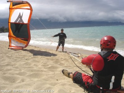 a person flying a kite on the beach